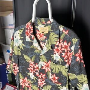 Havana Jack’s Cafe Men’s Floral Hawaiian Shirt size L 100% silk